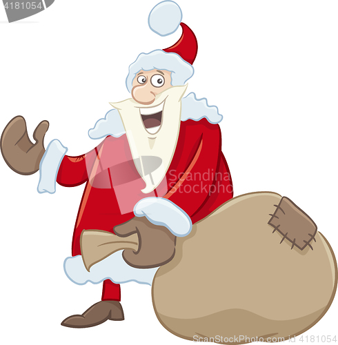 Image of santa with sack cartoon