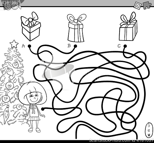 Image of path maze bame coloring page