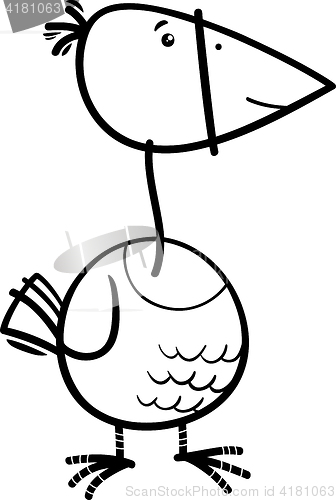 Image of bird cartoon coloring page