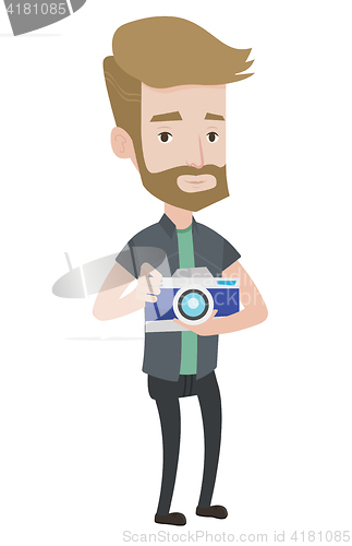 Image of Photographer with camera vector illustration.