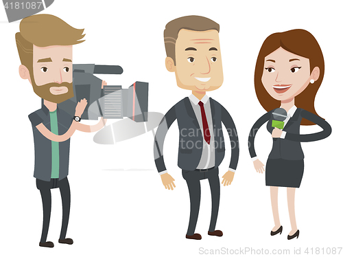 Image of TV interview vector illustration.