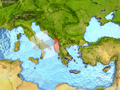 Image of Albania in red