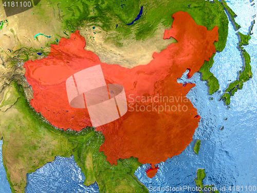 Image of China in red