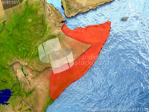 Image of Somalia in red