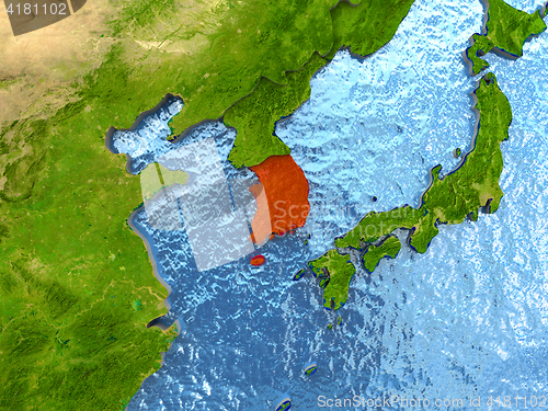 Image of South Korea in red