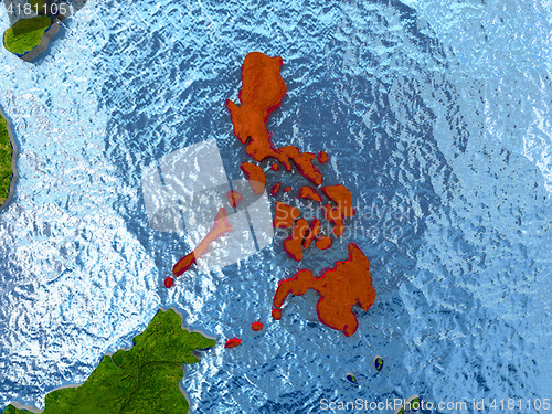 Image of Philippines in red
