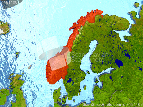 Image of Norway in red