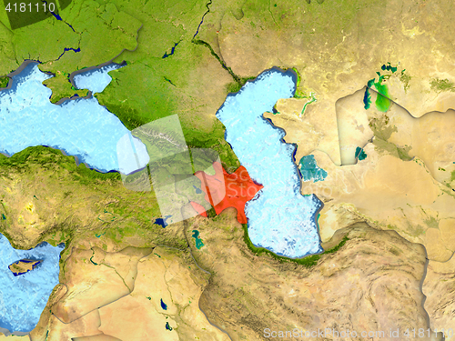 Image of Azerbaijan in red