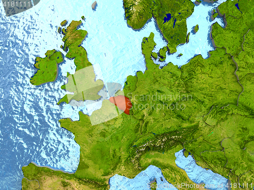 Image of Belgium in red