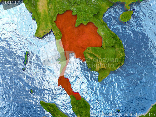 Image of Thailand in red