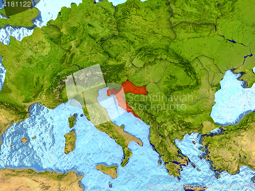 Image of Croatia in red