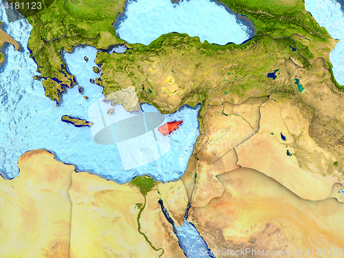 Image of Cyprus in red