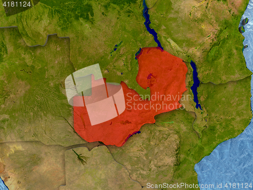 Image of Zambia in red