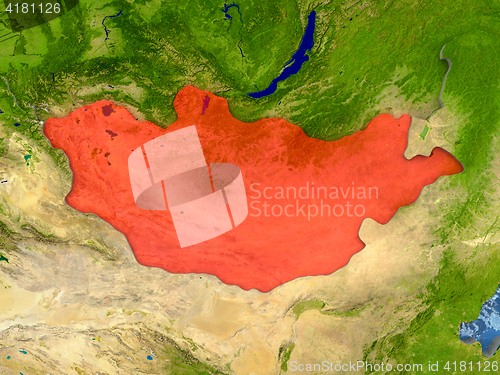 Image of Mongolia in red
