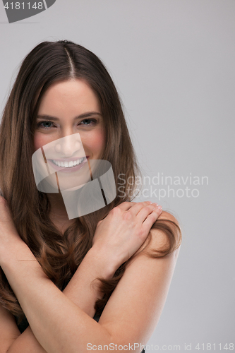 Image of portrait  of beautiful young brunette woman