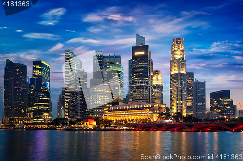 Image of Singapore skyline in the evening