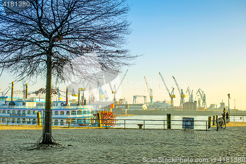 Image of View of Hamburg port