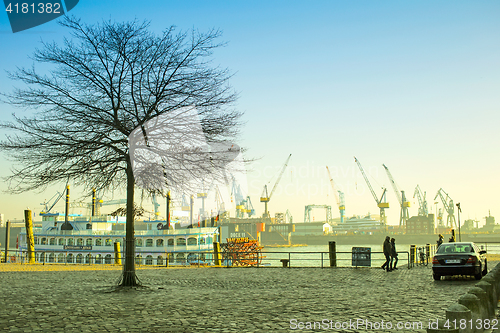 Image of View of Hamburg port