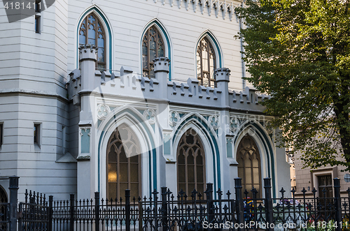 Image of The facade of the old building in Riga