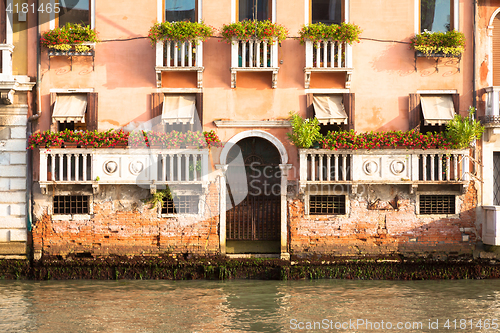 Image of 300 years old venetian palace facade from Canal Grande