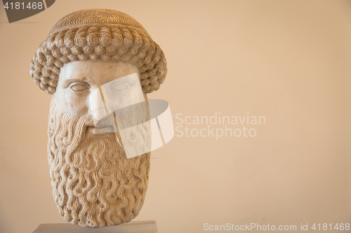 Image of VENICE, ITALY - JUNE 27, 2016: Hermes head in Palazzo Ducale Mus