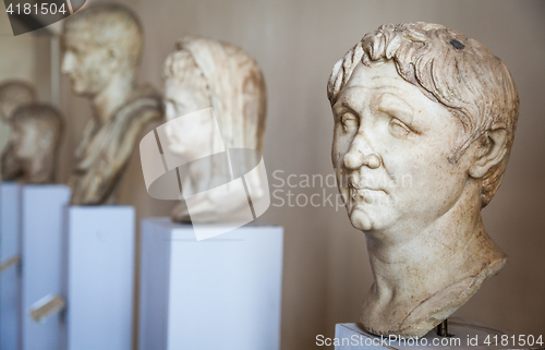 Image of VENICE, ITALY - JUNE 27, 2016: Statues detail in Palazzo Ducale 