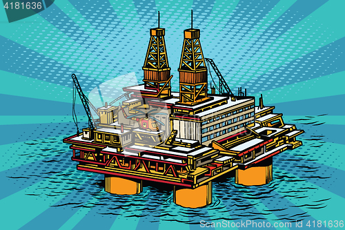 Image of Oil and gas producing offshore platform