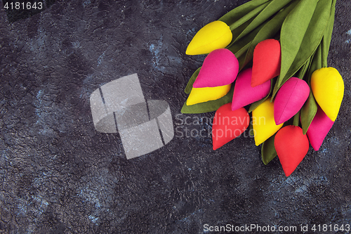 Image of Handmade tulips on darken