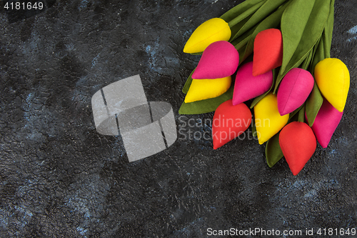 Image of Handmade tulips on darken