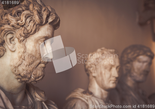 Image of VENICE, ITALY - JUNE 27, 2016: Statues detail in Palazzo Ducale 