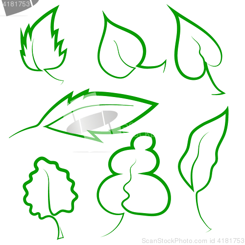 Image of Set of Leaf Icons