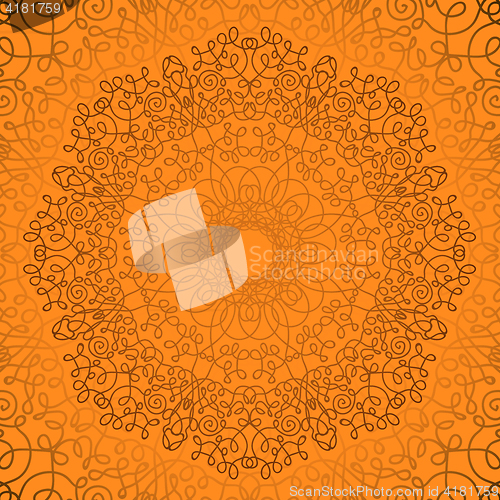 Image of Round Ornamental Geometric Doily Pattern