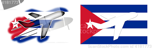 Image of Nation flag - Airplane isolated - Cuba