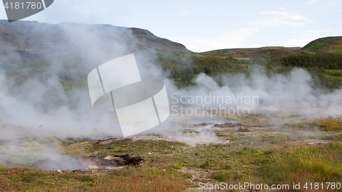 Image of Geothermally active valley of Haukadalur