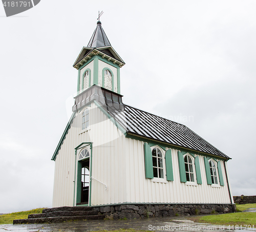 Image of White Church in Thingvellir National park - Iceland