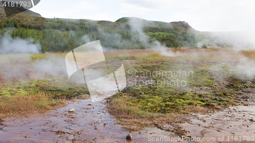 Image of Geothermally active valley of Haukadalur