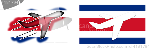 Image of Nation flag - Airplane isolated - Costa Rica