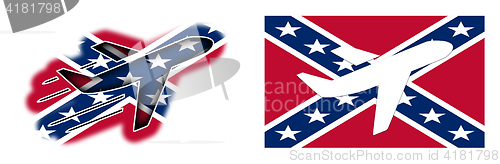 Image of Nation flag - Airplane isolated - Confederate flag