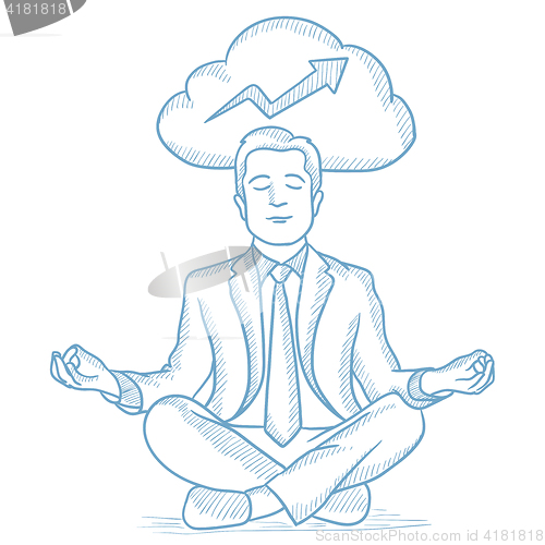 Image of Peaceful businessman meditating.