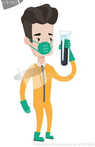 Image of Scientist with test tube vector illustration.