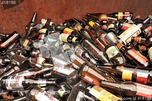 Image of Recycle Center-Glass bottles in bin