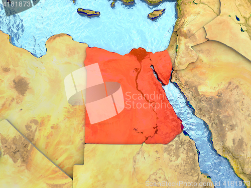 Image of Egypt in red