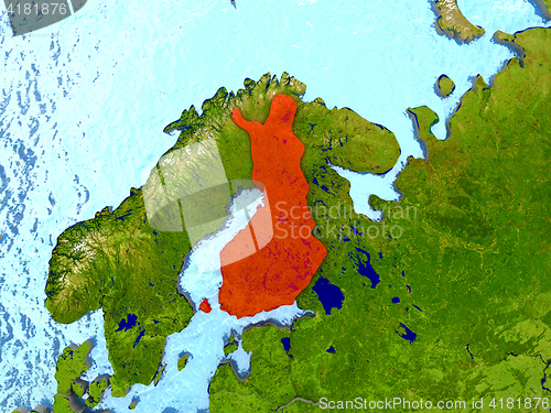 Image of Finland in red