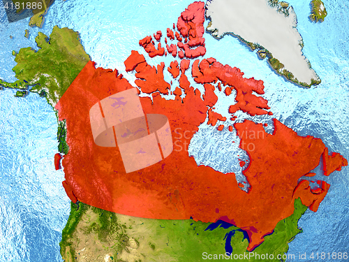 Image of Canada in red
