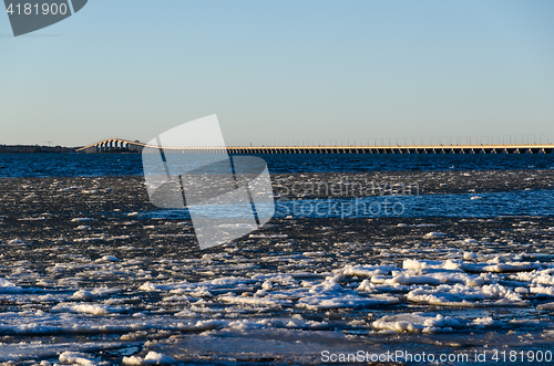 Image of Winter view at the Oland bridge in Sweden