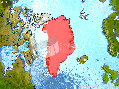 Image of Greenland in red