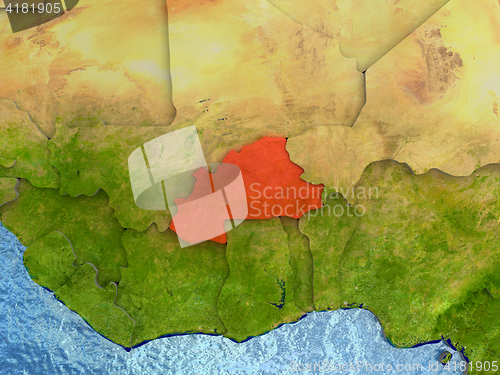 Image of Burkina Faso in red