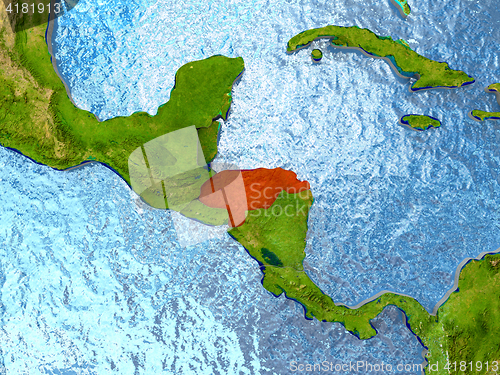 Image of Honduras in red