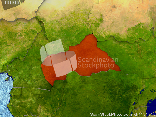 Image of Central Africa in red