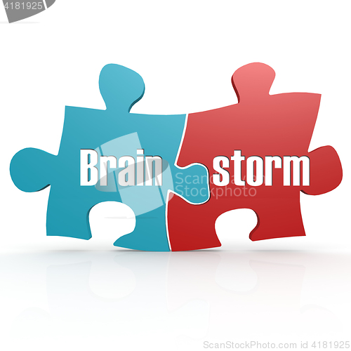 Image of Blue and red with brainstorm puzzle